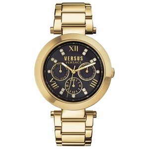 NWT Versus Versace Gold and Black Women's Chronograph Bracelet Watch